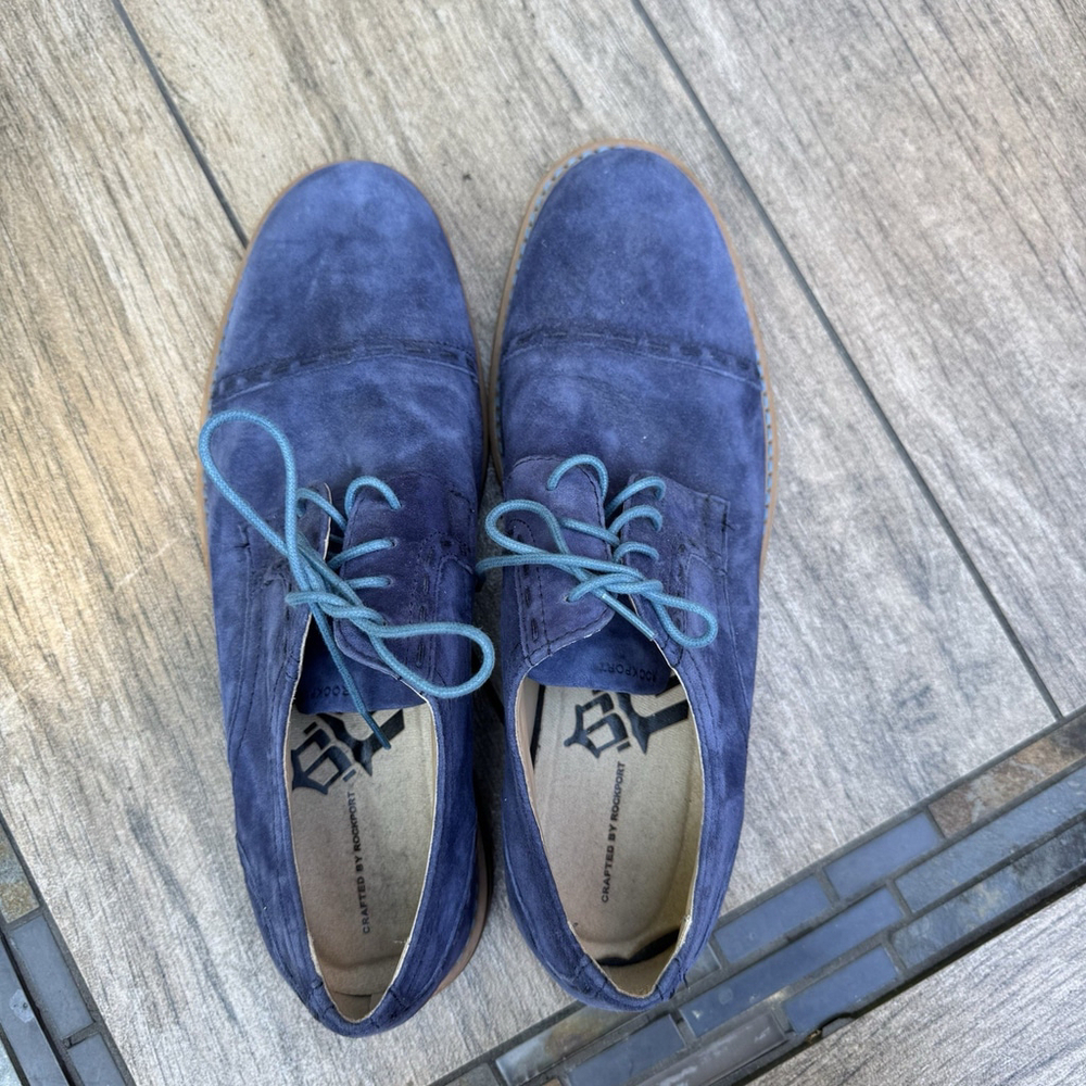 Rockport Men's Parker Hill Cap Toe Oxford Leather Blue Size 11 Comfort Cushion - Picture 6 of 12